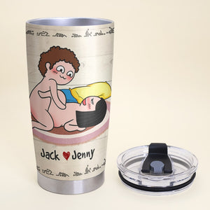 I Promise To Always Be By Your Side Or Under You Or On Top - Personalized Funny Couple Tumbler - Gift For Couple - Tumbler Cup - GoDuckee