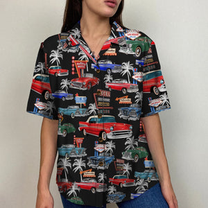 Classic Car Hawaiian Shirt, Aloha Shirt, Summer Gift, Coconut Tree Pattern - Hawaiian Shirts - GoDuckee