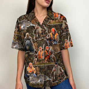 Custom Hunting Photo Hawaiian Shirt, Gift For Hunting Lovers - Hawaiian Shirts - GoDuckee