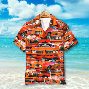 Custom Muscle Car Photo Hawaiian Shirt, Seamless Car Pattern, Summer Gift - Hawaiian Shirts - GoDuckee