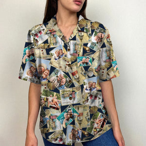 Custom Old Couple Travel Hawaiian Shirt, Aloha Shirt, Gift For Couple - Hawaiian Shirts - GoDuckee