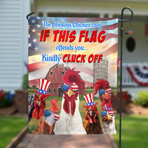 If This Flag Offends You Kindly Cluck Off Personalized Farmer Flag Gift For Farmer - Flag - GoDuckee