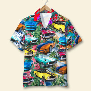 Custom Classic Car Ugly Hawaiian Shirt, Summer Gift, Gift For Car Lovers - Hawaiian Shirts - GoDuckee