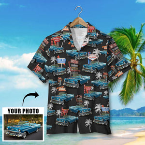 Custom Car Photo Hawaiian Shirt, Aloha Shirt, Summer Gift, Gift For Car Lovers - Hawaiian Shirts - GoDuckee