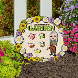 Grandma's Garden Personalized Gardening Wood Sign Gift For Gardening Lovers - Wood Sign - GoDuckee