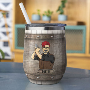 Personalized Shaking Bartender Wine Tumbler - Show Me Your Tip - Wine Tumbler - GoDuckee