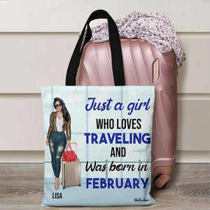 Just A Girl Who Loves Traveling - Personalized Tote Bag - Travelling Girls - Tote Bag - GoDuckee