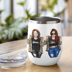 Personalized Badass Mother & Daughter Wine Tumbler - Having A Mini-Me Is All Fun & Games - Leopard Pattern - Wine Tumbler - GoDuckee