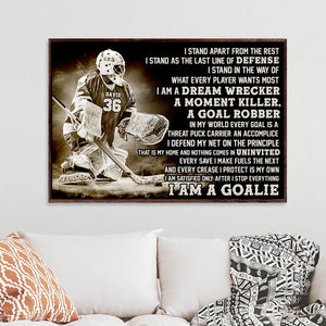 Personalized Hockey Player Poster - I Stand Apart From The Rest - Vintage - Poster & Canvas - GoDuckee
