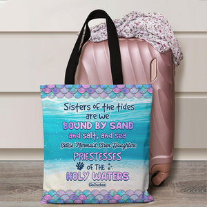 Sisters Of The Tides Are We - Personalized Tote Bag - Gift For Friends/Besties/Sisters - Mermaid Friends - Tote Bag - GoDuckee