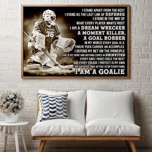 Personalized Hockey Player Poster - I Stand Apart From The Rest - Vintage - Poster & Canvas - GoDuckee