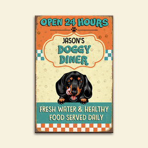 Personalized Dog Breeds Metal Sign - Doggy Diner - Metal Wall Art - GoDuckee