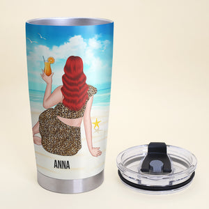 Personalized Beach Girl Tumbler Cup - Summer Is For Good Times Tan Lines - Tumbler Cup - GoDuckee