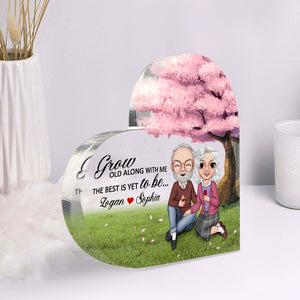 Grow Old Along With Me The Best Is Yet To Be Personalized Couple Plaque, Gift For Couple - Decorative Plaques - GoDuckee
