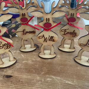 Standing Reindeer, Personalized Wood Ornament, Christmas Decor For Family - Ornament - GoDuckee