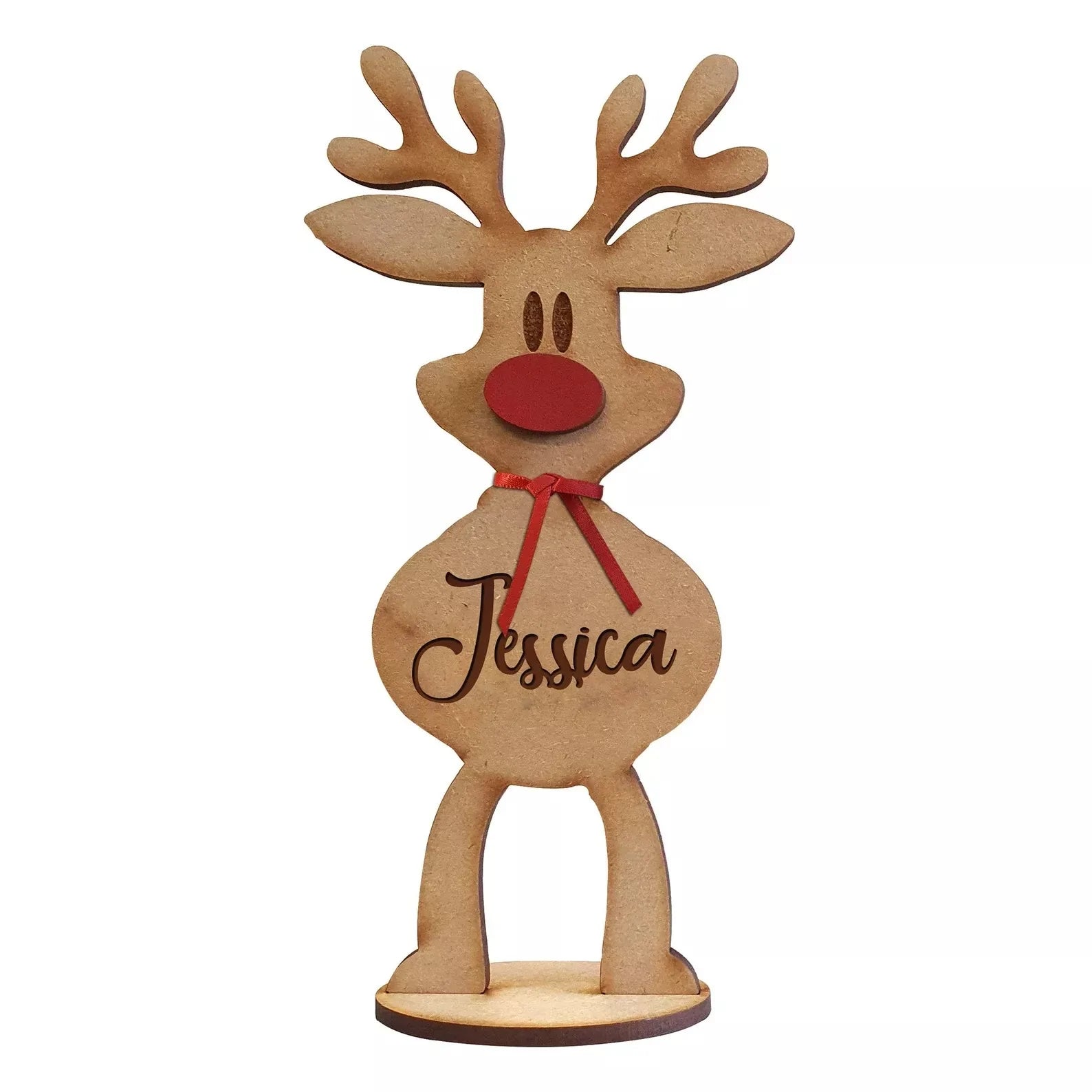 Standing Reindeer, Personalized Wood Ornament, Christmas Decor For Family - Ornament - GoDuckee