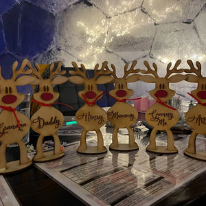 Standing Reindeer, Personalized Wood Ornament, Christmas Decor For Family - Ornament - GoDuckee
