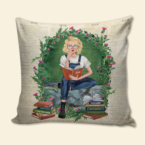 Outlander Book Collection, Personalized Girl Reading Book Pillow, Gift for Fans - Pillow - GoDuckee