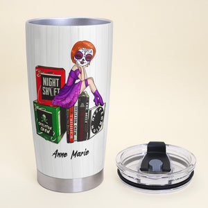 Personalized Horror Book Lover Tumbler - Just A Girl Who Loves Horror Books - Tumbler Cup - GoDuckee