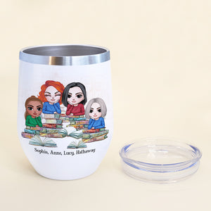 Personalized Reading Girls - Pride And Prejudice Wine Tumbler - Society Of Obstunate Headstrong Girls - Wine Tumbler - GoDuckee