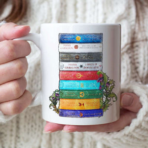 Outlander A Stack Of Books - White Mug For Book Lovers (10HUHU200422) - Coffee Mug - GoDuckee