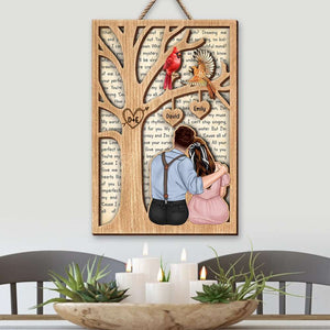 Couple Sweet Valentine Day, Couple Layers Wood Sign - Wood Sign - GoDuckee