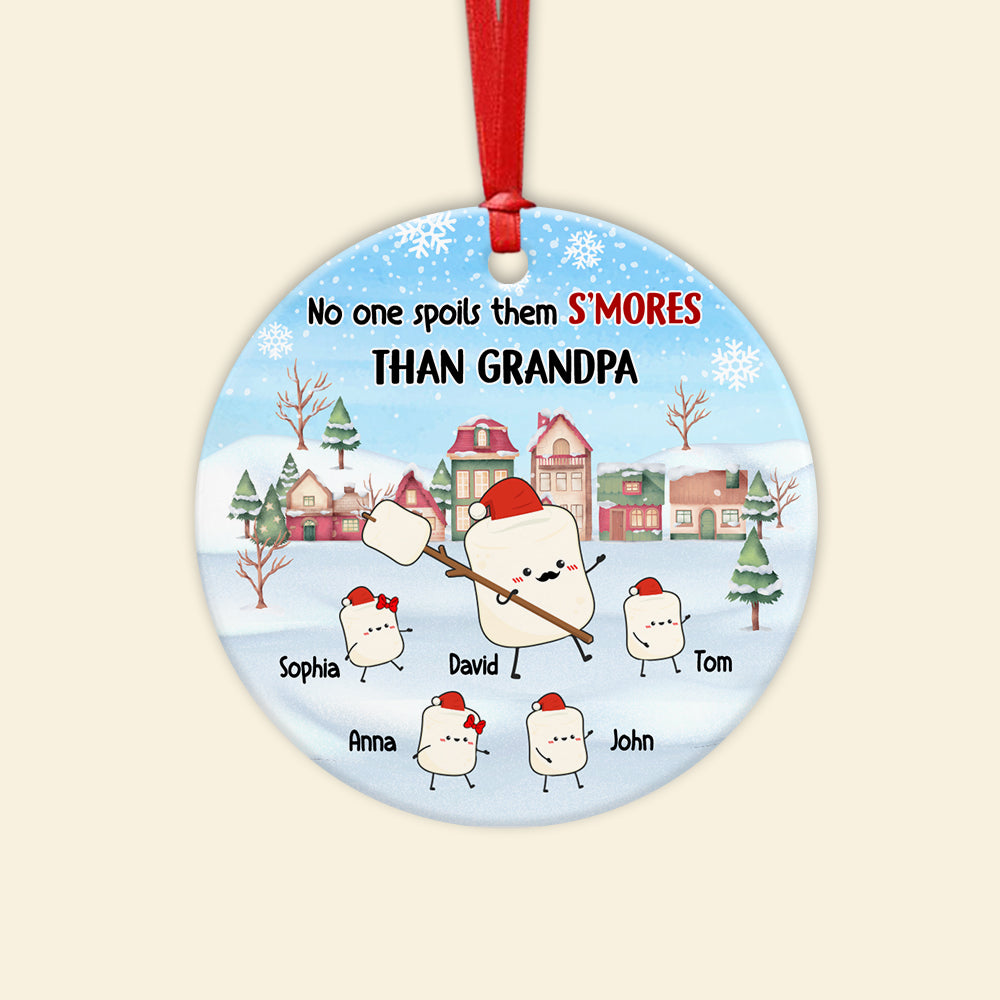 No One Spoils S'mores Than Grandpa Personalized Grandpa Ornament, Christmas Gift For Family - Ornament - GoDuckee