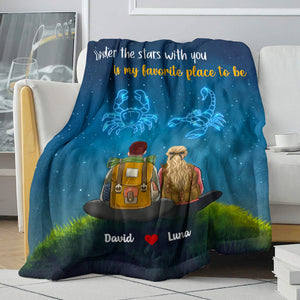 Personalized Zodiac Hiking Couple Blanket - Under The Stars With You - Blanket - GoDuckee