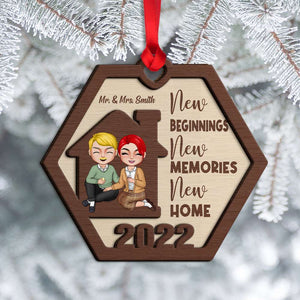 Couple New Home New Memories New Beginning, Personalized Ornament Christmas Gift - Ornament - GoDuckee