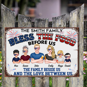 Family Bless The Food - Personalized Metal Sign - Metal Wall Art - GoDuckee