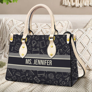 Teacher Bag With School Pattern, Leather Bag Gift - Leather Bag - GoDuckee