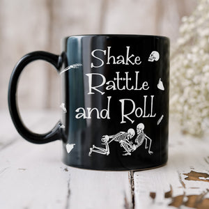 Skeleton Couple, Personalized Couple Black Mug - Coffee Mug - GoDuckee
