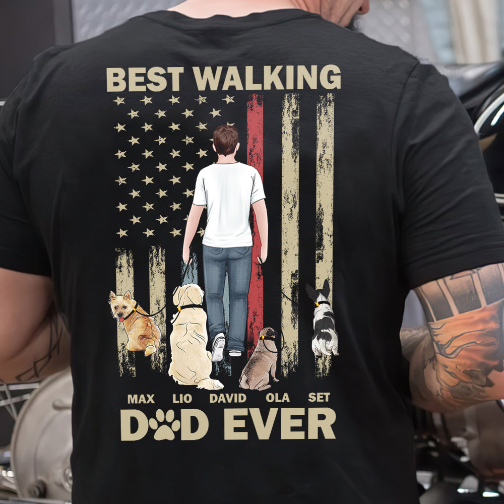 Best Walking Dad Ever Personalized Shirt, Gift For Dog Lovers, Father's Day Gift - Shirts - GoDuckee
