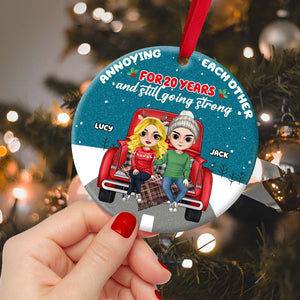 Annoying Each Other And Still Going Strong, Personalized Couple Ornament, Christmas Tree Decor - Ornament - GoDuckee
