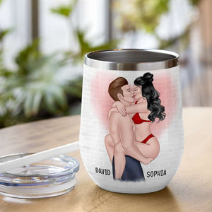 Couple Not Care If We Get Into Heaven With All The Fornicating, Personalized Wine Tumbler - Wine Tumbler - GoDuckee
