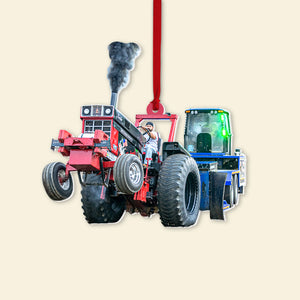 Custom Photo Tractor Pulling Ornament, Christmas Tree Decor, Gift For Motorsport Lovers - Ornament - GoDuckee