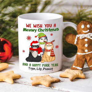 We Wish You a Meowy Christmas And A Happy Purr Year, Personalized Cat Christmas Mug, Christmas Gift - Coffee Mug - GoDuckee