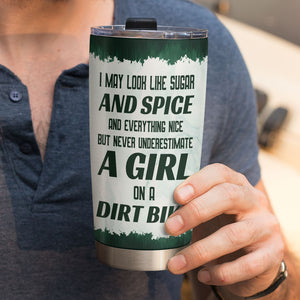 Personalized Motocross Girl Tumbler Cup - I May Look Like Sugar and Spice - Tumbler Cup - GoDuckee