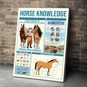 Horse Knowledge Personalized Horse Canvas Printed, Gift For Horse Lovers - Poster & Canvas - GoDuckee