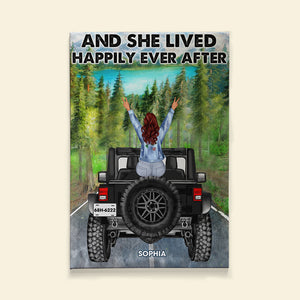 And She Lived Happily Ever After Personalized Car Canvas Print - Poster & Canvas - GoDuckee