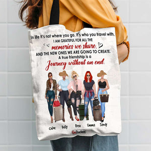 Personalized All Over Tote Bag - A True Friendship Is A Journey Without An End - Tote Bag - GoDuckee