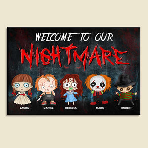 Welcome To Our Nightmare Personalized HLW Metal Sign, Gift For Family - Metal Wall Art - GoDuckee