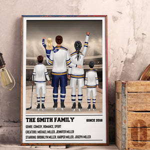 Personalized Hockey Minimalist Poster - Hockey Family Collage Art Print - Poster & Canvas - GoDuckee