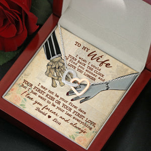 Couple I Wish I Could - Personalized Interlocking Hearts Necklace - Jewelry - GoDuckee