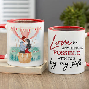Anything Is Possible, Gift For Couple, Personalized Tumbler, Couple Kissing Tumbler, Anniversary Gift - Coffee Mug - GoDuckee