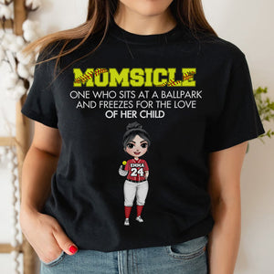 Momsicle Definition - Personalized Shirts - Gift For Mom - Female Softball Front View - Shirts - GoDuckee