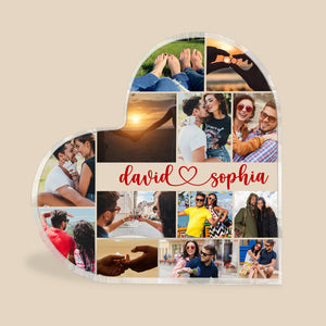 Couple Photo Heart Shaped Acrylic Plaque - Decorative Plaques - GoDuckee
