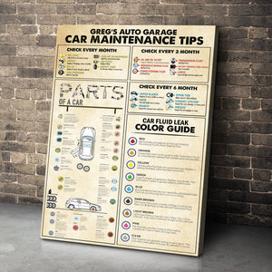 Car Maintenance Tips Personalized Mechanic Canvas Print Gift For Mechanic Lovers - Poster & Canvas - GoDuckee