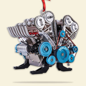 Drag Racing Hot Rod V8 Engine Different Color Custom Shape Ornament, Personalized Gift For Mechanic & Racer - Ornament - GoDuckee