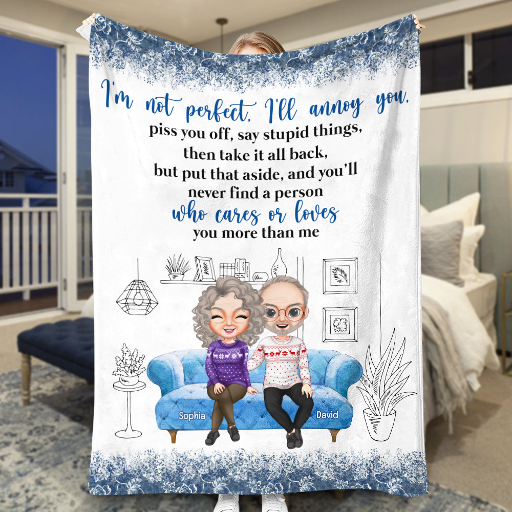 You'll Never Find A Person Who Loves You More Than Me, Personalized Couple Blanket - Blanket - GoDuckee